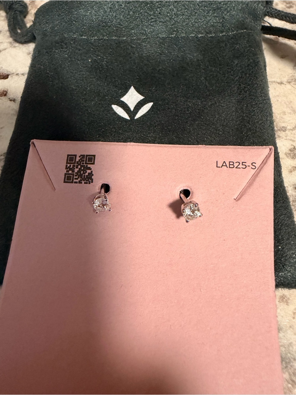 Brilliant Earth Silver Lab Diamond Studs (1/4 carat)